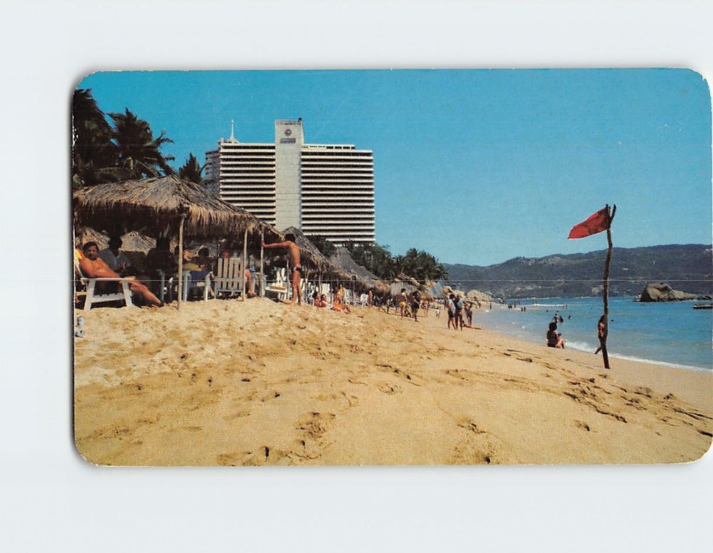 Postcard Condesa Beach and the Condesa del Mar Hotel Acapulco Mexico
