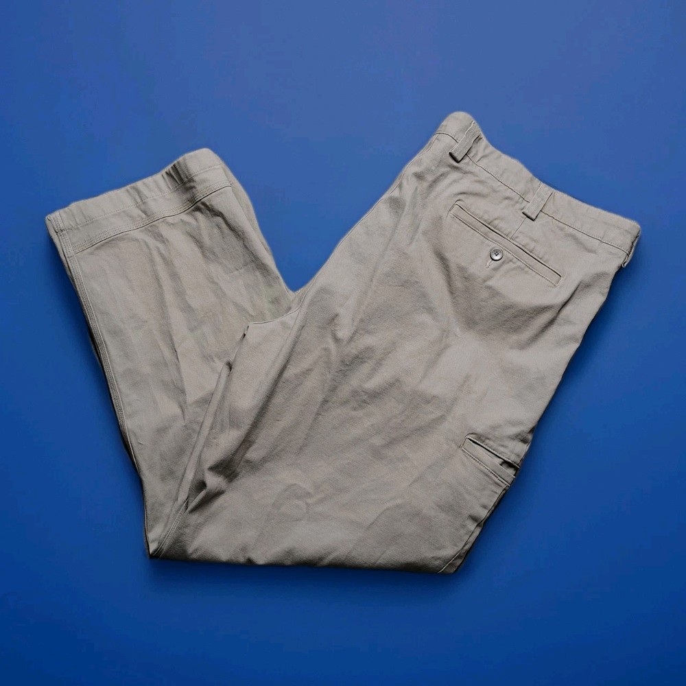 Duluth Trading Co Flex Ballroom Khakis Mens 44x30 Beige Relaxed Fit Stretch