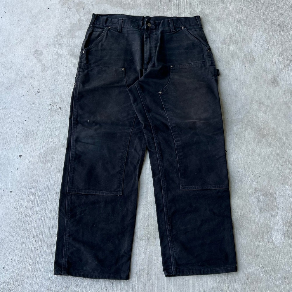 Carhartt black double knee work wear carpenter pants 36x30