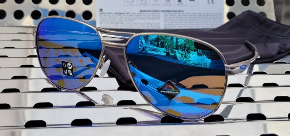 Oakley Contrail Sunglasses Satin Chrome Prizm Sapphire No Box OO4147-0357