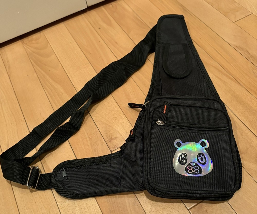 Crossbody Sling Bag By-OWNYC Reflection BEAR Logo Black Messenger Streetwear