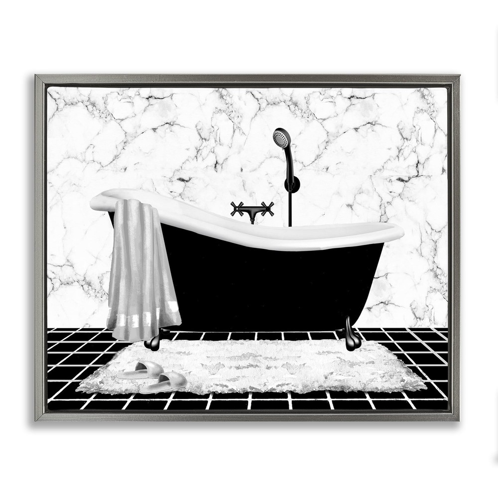 Marble Pattern Tub Framed Floater Canvas Wall Art Design by Conrad Knutsen