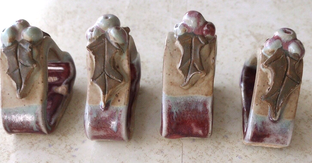 Triangular shape pottery napkin holders Christmas accent-image