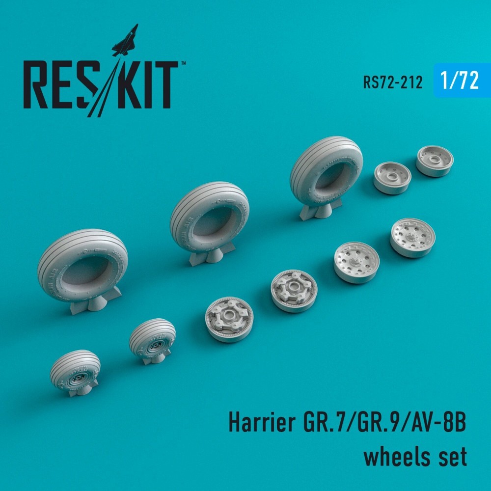 ResKit RS72-0212 Scale 1:72 Harrier GR.7/GR.9/AV-8B Resin Wheel Upgrade Aviation