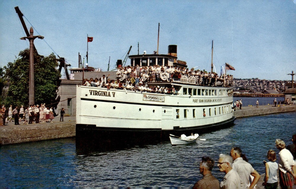 1960s Puget Sound Excursion Line Seattle WA S.S. Virginia V Steamship Postcard