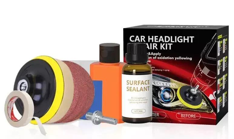 CAR HEADLIGHT RESTORATION KIT - Complete All In One DIY Package, Headlamps Wax