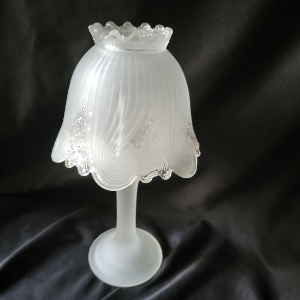 PartyLite Vintage Fairy Light Lamp Frosted Clairmont Candle Holder 10” Height