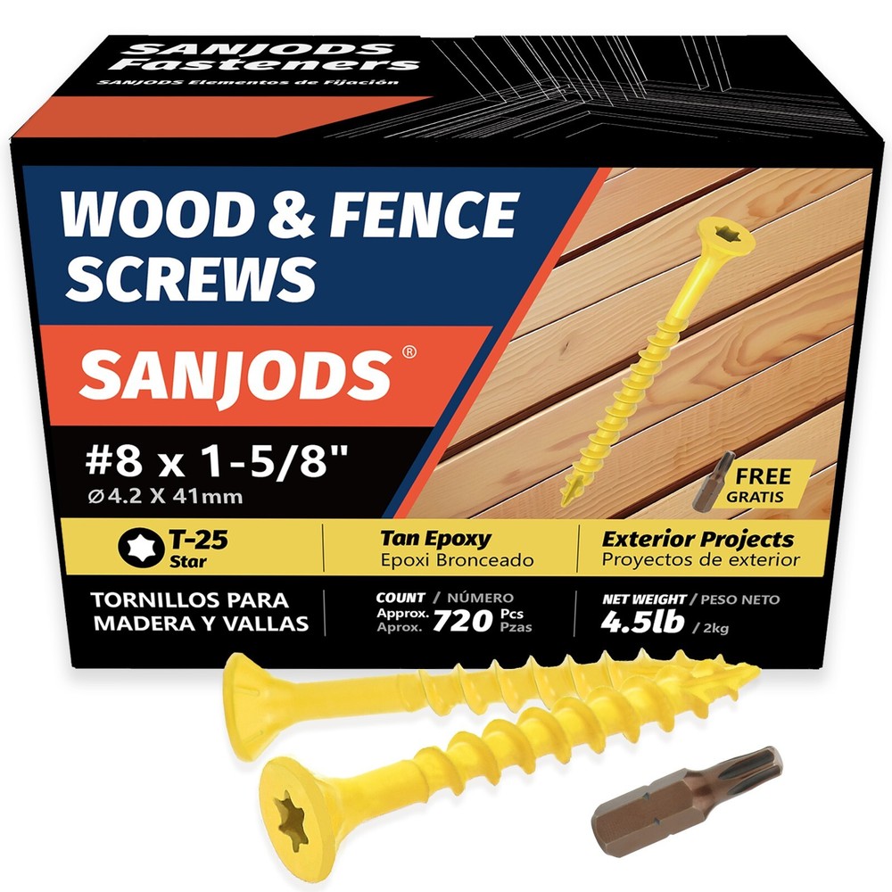 4.5 lbs Tan Torx #8 #10 Exterior Deck Screws Epoxy Coated