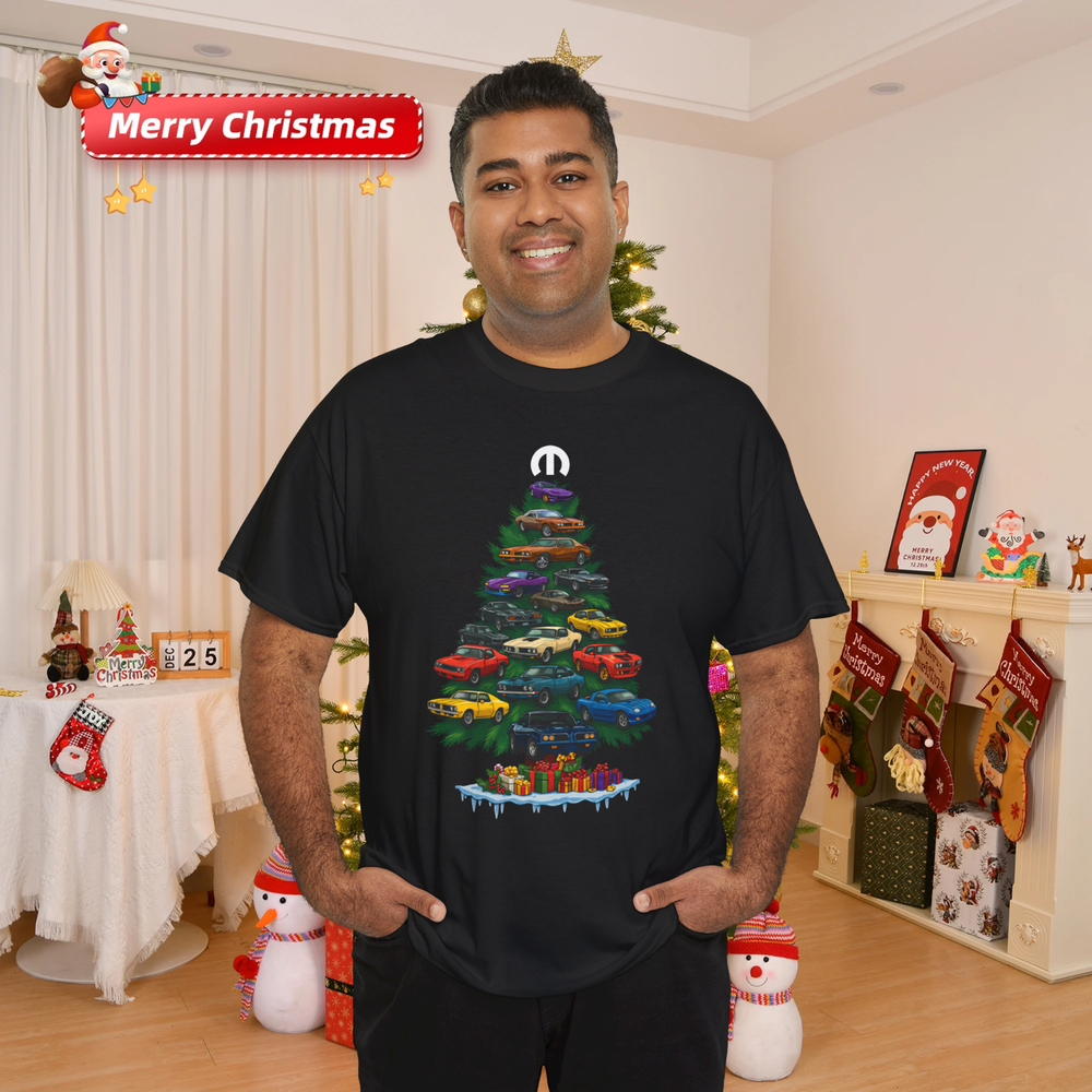 Mopar Classic Muscle Car Christmas Tree T-Shirt