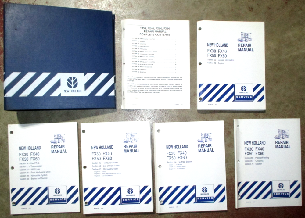 New Holland FX30 FX40 FX50 FX60 Forage Harvester Service Repair Manual ORIGINAL!