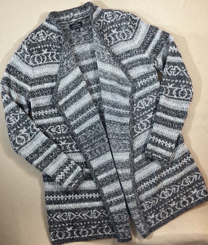 Lucky Brand Women’s Sweater Large Cardigan Southwest Boho Aztec Cozy Soft