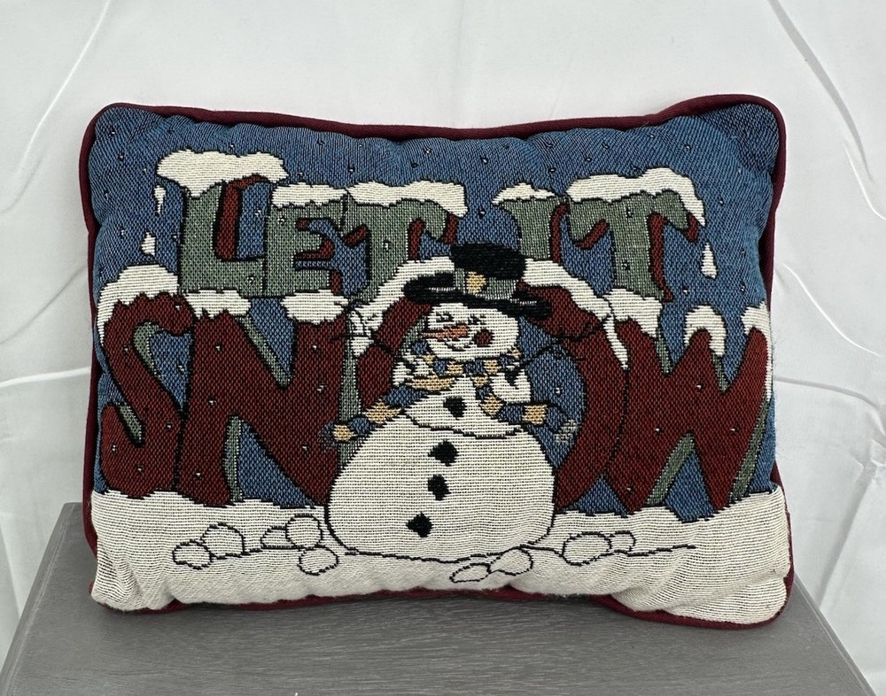 Christmas Accent Throw Pillow Let It Snowman Snow Holiday Christmas Decor-image