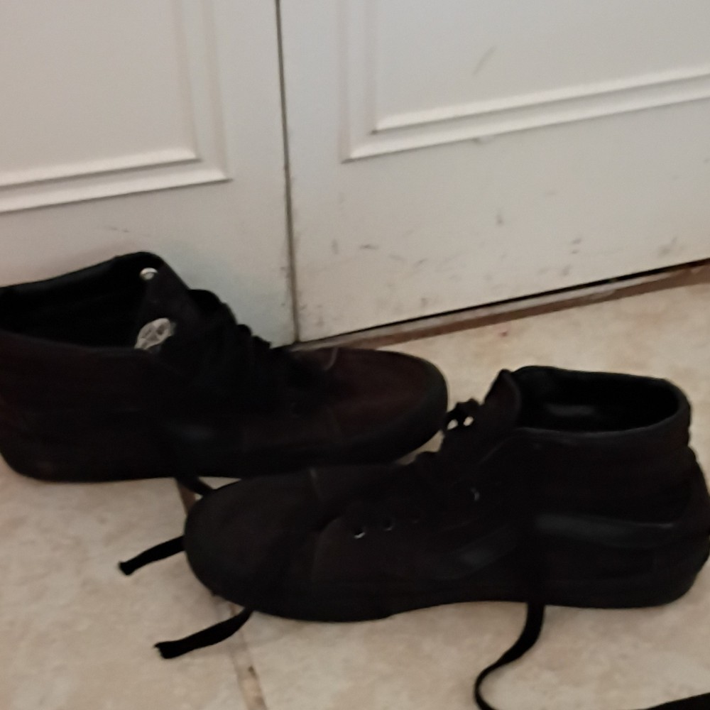 VANS Black Canvas Lace Up Sneakers Comfort Men's US Size 7.5
