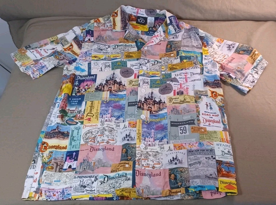 Disneyland Hawaiian Shirt Disney 100 M Posters Map Ticket 131225RWB