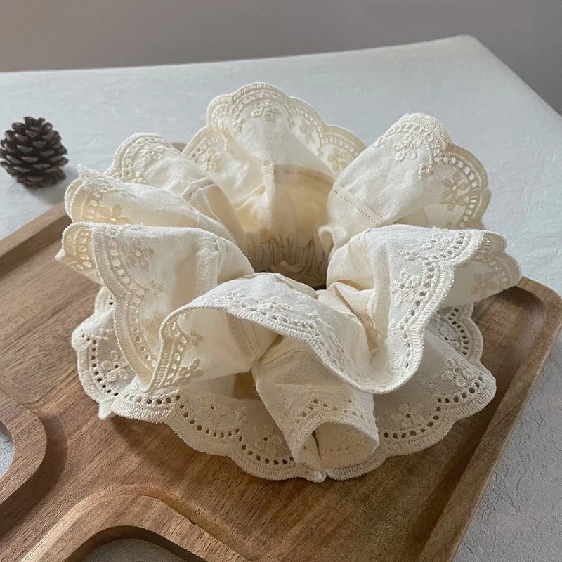 Large Women Lace Scrunchies Elastic Hair Band Ponytail Holder Tie Girls Headwear