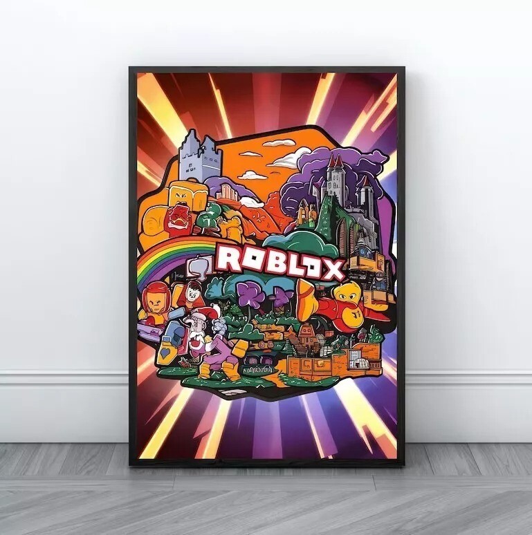 Roblox Gaming Room Poster Print Video Game Wall Art No Frame