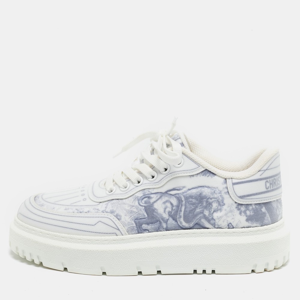 Dior Addict Blue White Canvas Mesh Sneakers Size 35