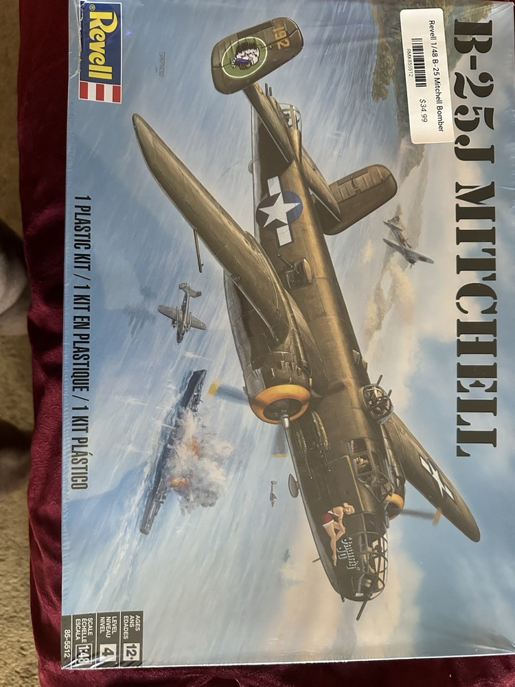 Revell 1:48 B-25J Mitchell Airplane Model Kit Plastic Multicolor MPN 855512