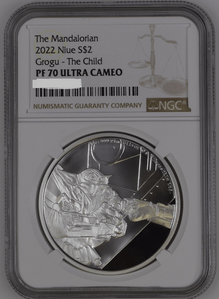 2022 Niue The Mandalorian Classic Grogu 1oz Silver Coin NGC PF 70 UCAM