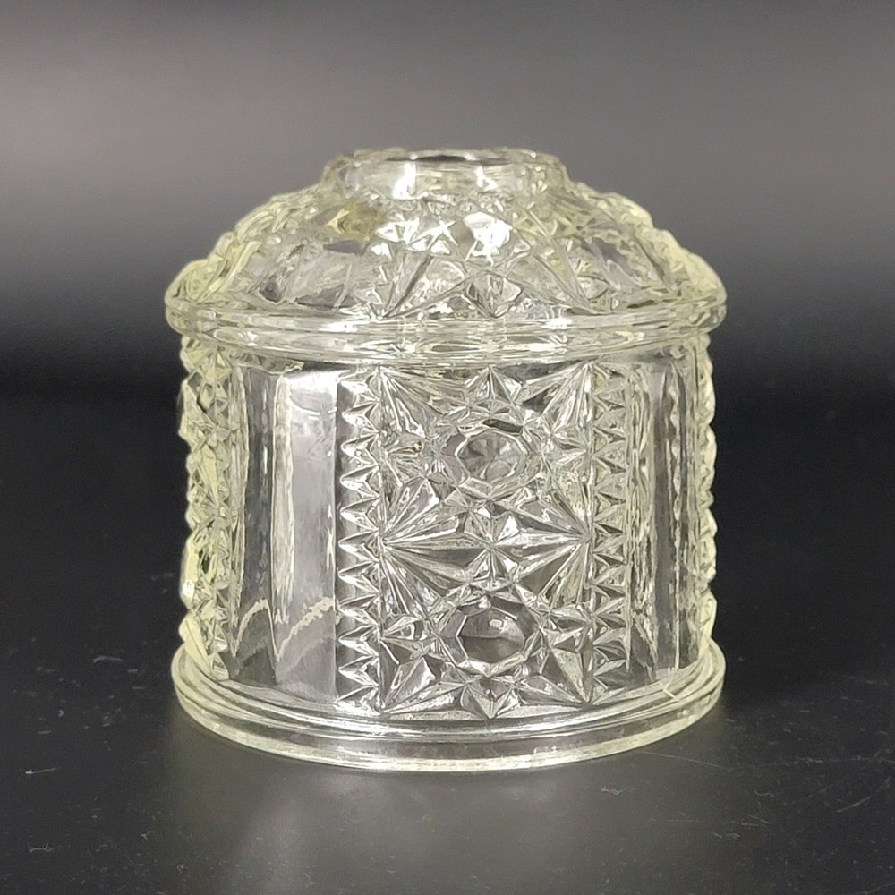 Vintage INDIANA GLASS Stars and Bars Clear Fairy Lamp Replacement TOP ONLY