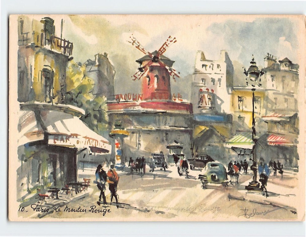 Postcard Le Moulin Rouge Paris France