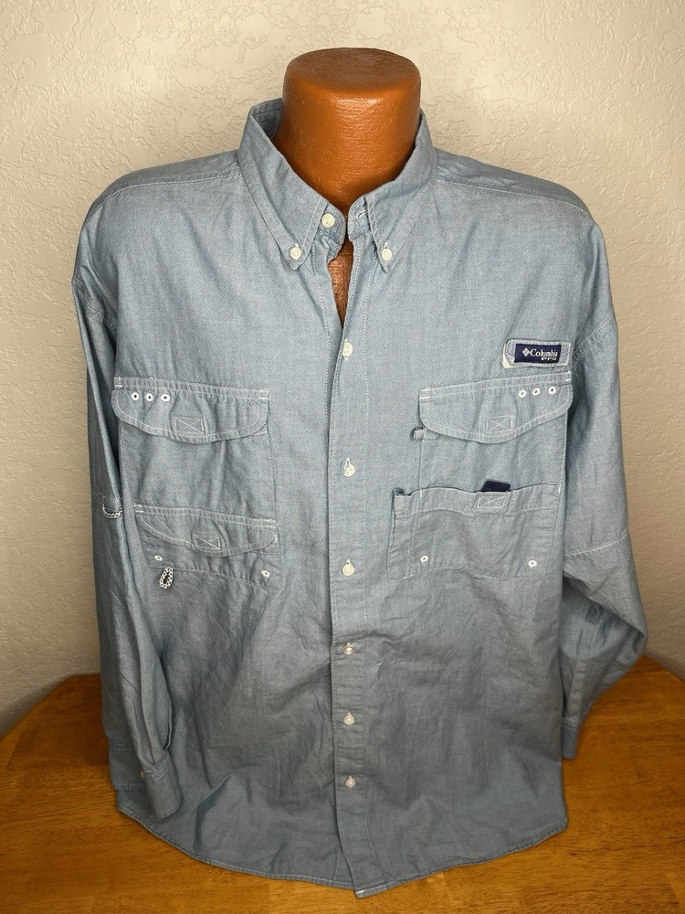 Men's Columbia PFG Omni-Shade Super Bonehead L/S Button Front Shirt Extra Large