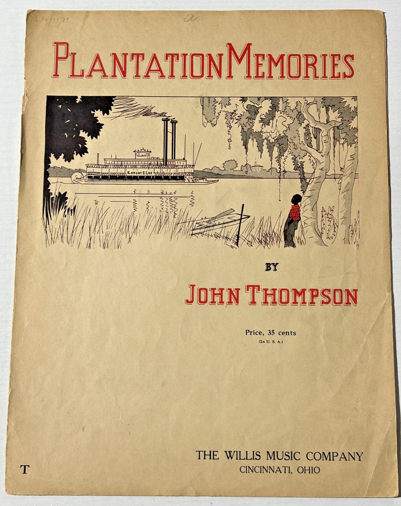 Plantation Memories  Ragtime Piano Sheet Music 1936 John Thompson