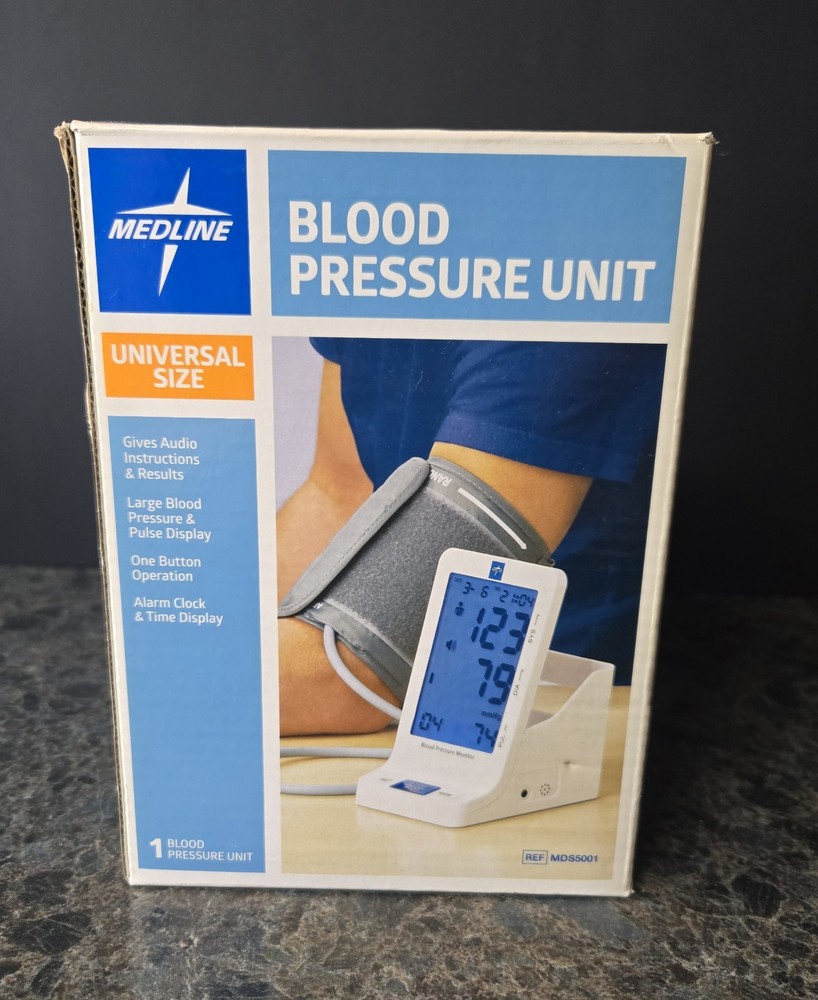 Medline MDS5001 Talking Universal Size Cuff Blood Pressure Unit Monitor NIB