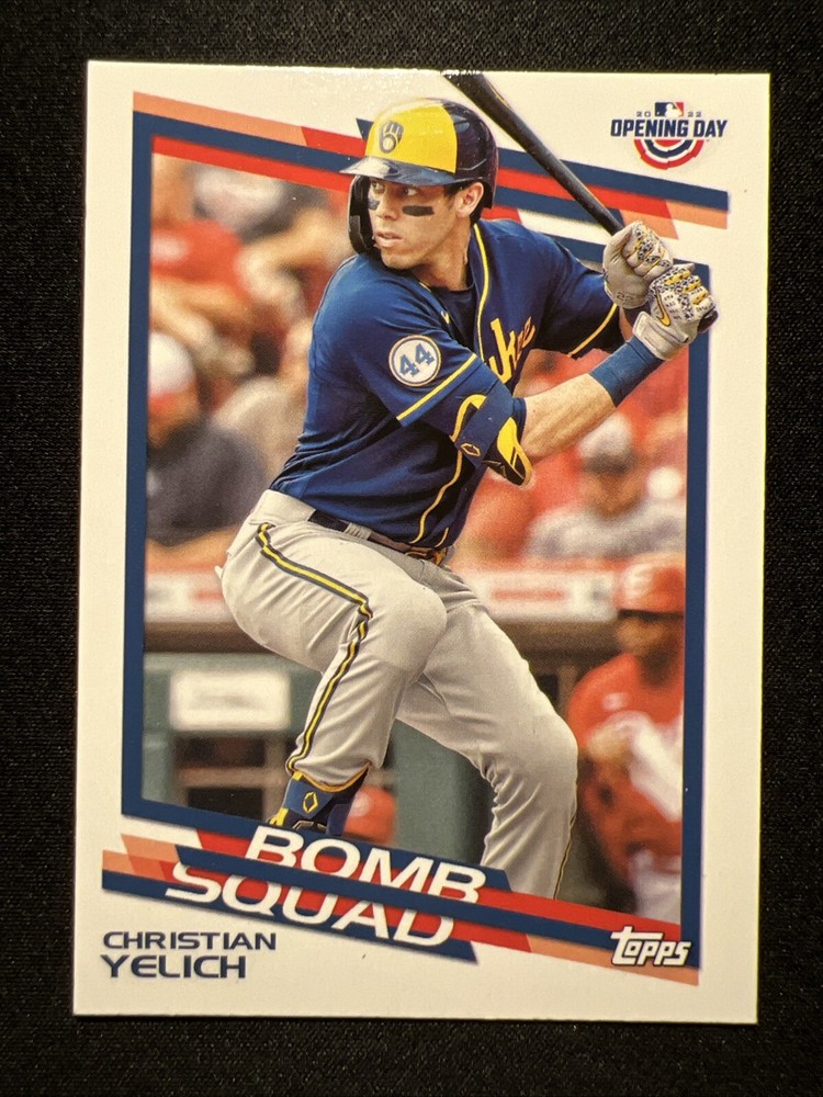 2022 Topps Opening Day Bomb Squad #BS-25 Christian Yelich Brewers Baseball Card ⚾🐷⚾