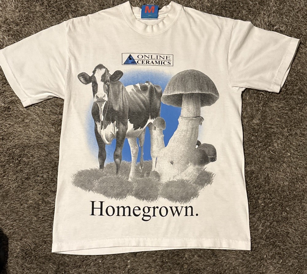Online Ceramics Don't Have A Cow  Homegrown White Tee Unisex Size Medium