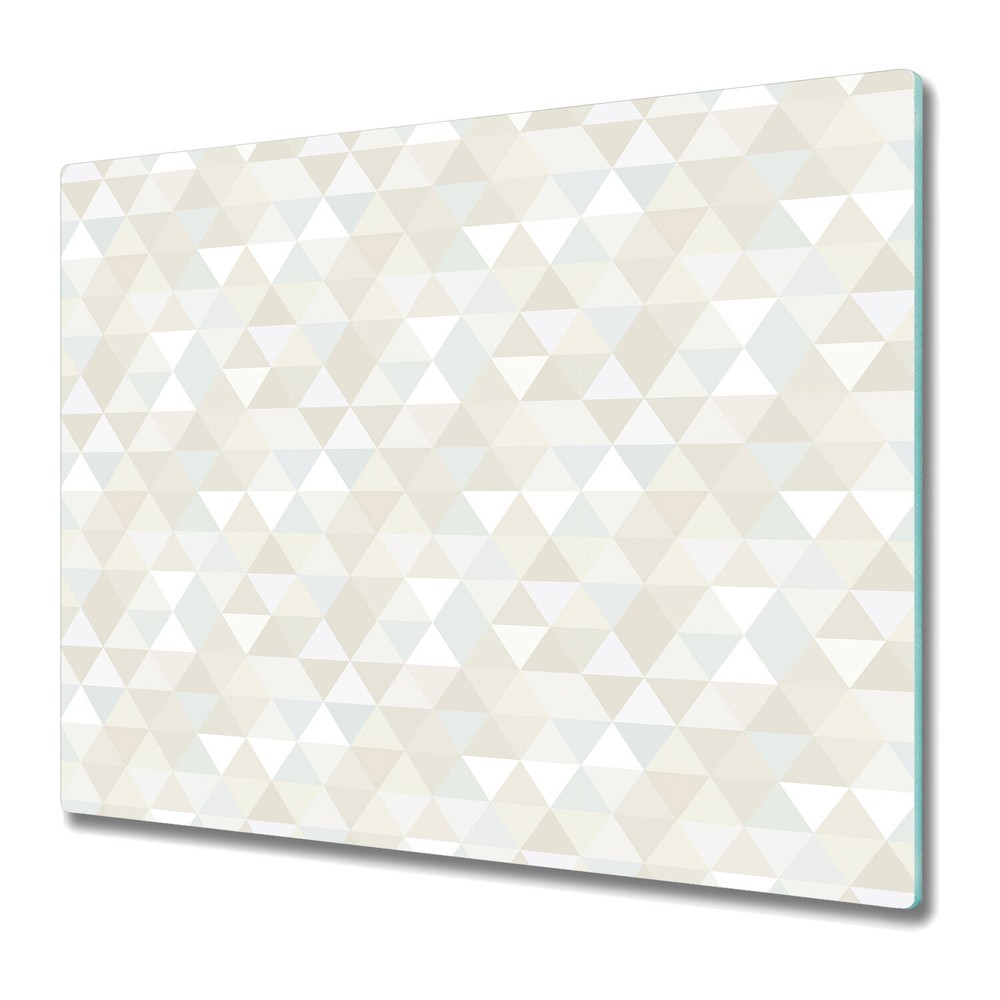 Serving Chopping Board Tempered Glass Cover Triangle golden and grey 60x52