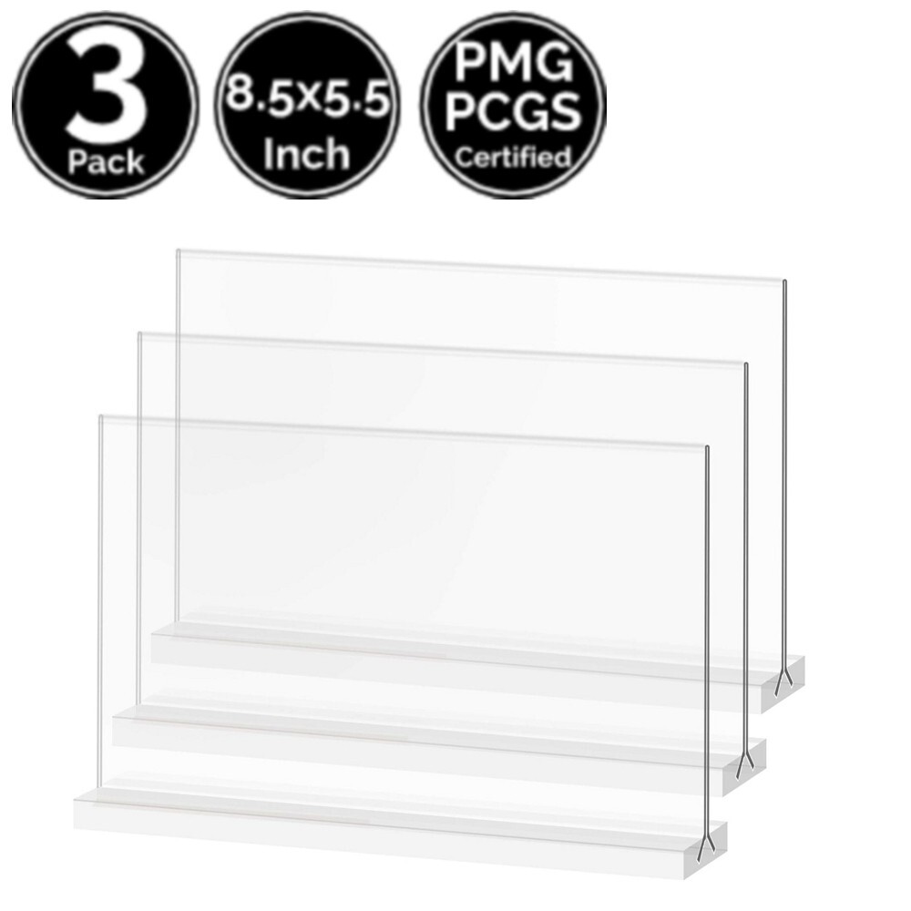 3 Pk 5.5 x 8.5 Acrylic Display Stand Holder Frame 4 PMG PCGS Certified Currency