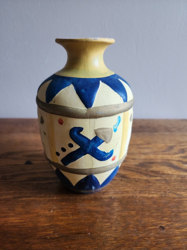 VTG International Academy of Ceramics Southwestern Art Pottery Vase Handpainted-image