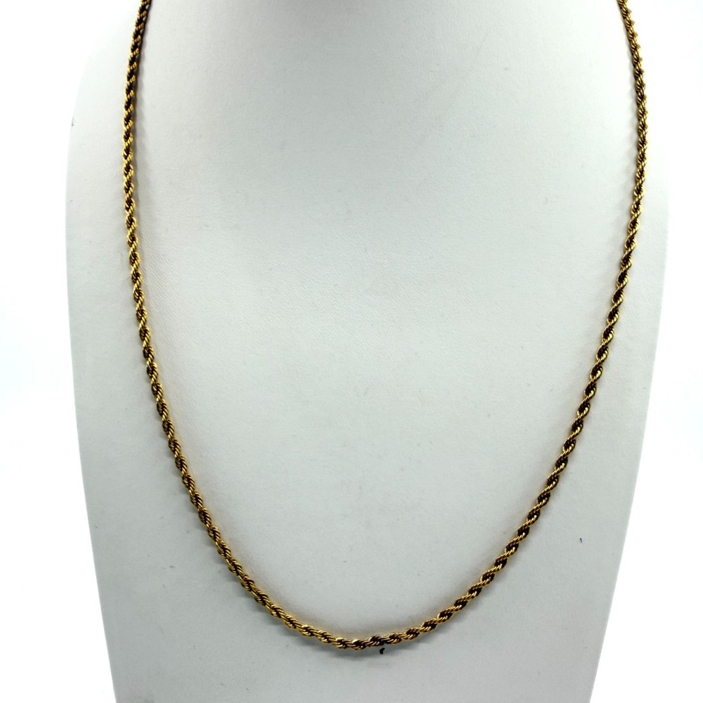 Vintage Gold Tone Classic Rope Chain Layering Statement Necklace 20 Inch Lobster