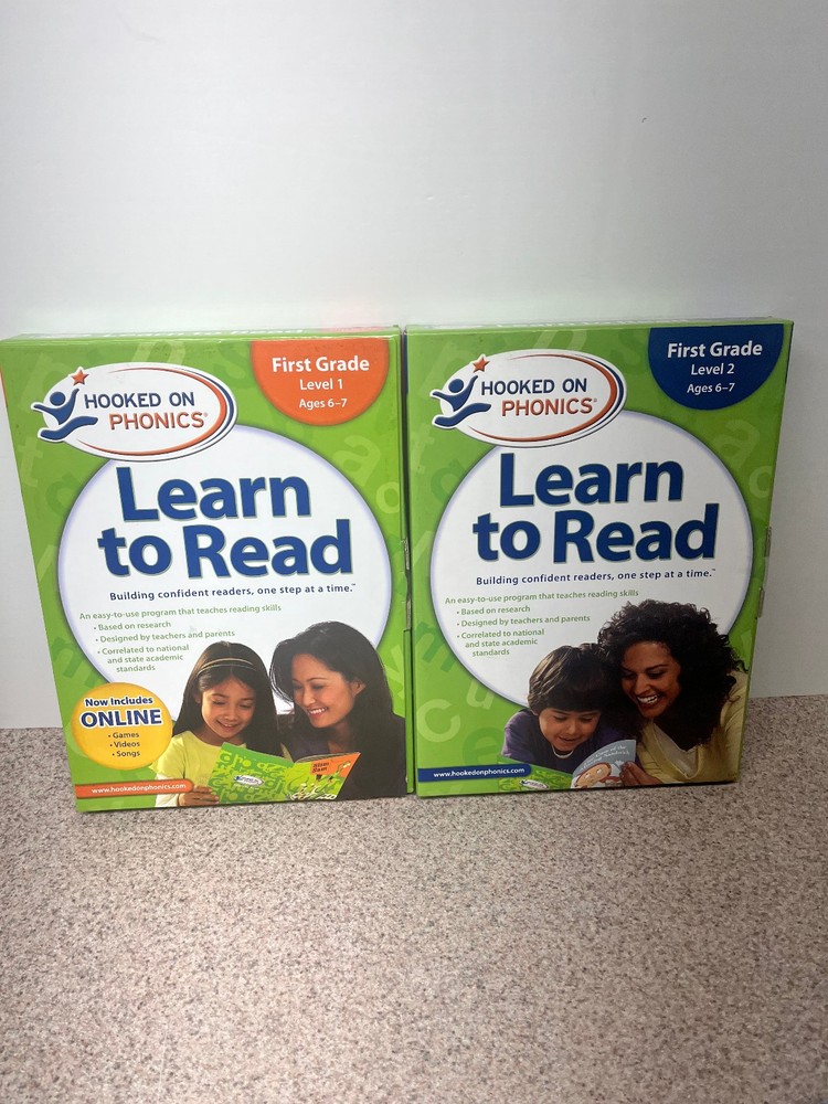 New Sealed Hooked On Phonics Learn To Read First Grade Level 1 & 2 Ages 6/7