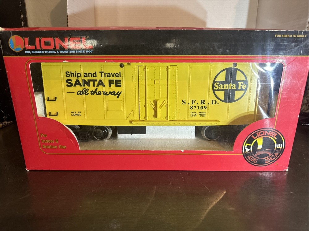 Lionel G Scale Santa Fe Reefer Box Car #87109 For Train Freight Layout
