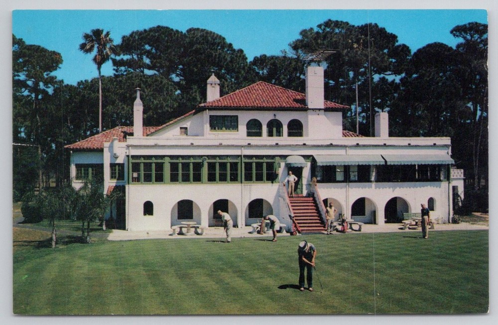 Daytona Beach Golf & Country Club House FL Vintage Postcard Dexter Press