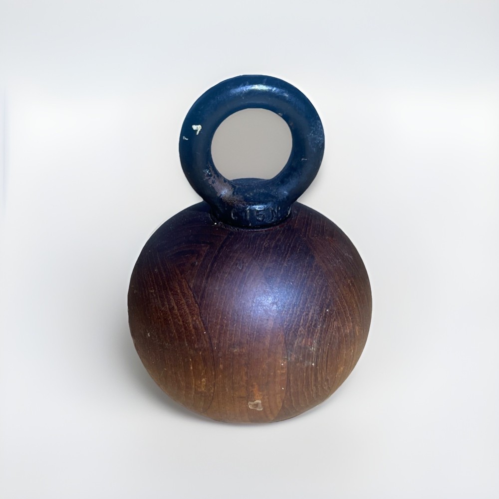 Vintage Nissen Denmark Teak Ball Pepper Mill MCM Kettlebell Grinder