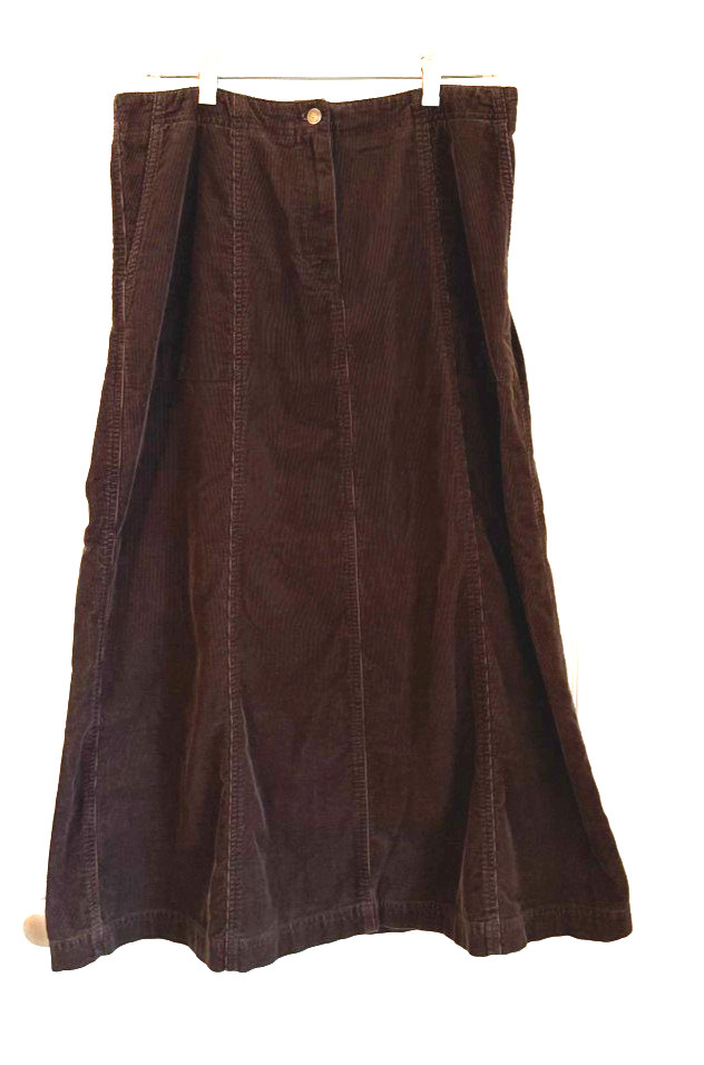 Lauren Ralph Lauren Womens Brown Corduroy Maxi Skirt 90s Vintage Academia 10
