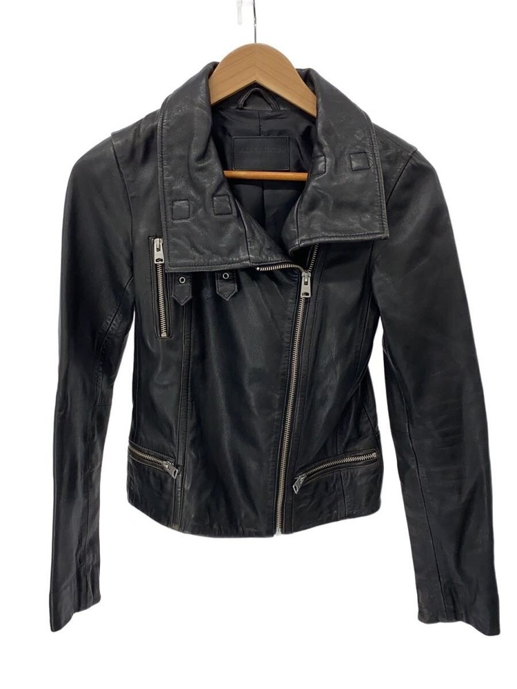 Allsaints Double Riders Jacket/-/Sheepskin/Blk/Plain 3476