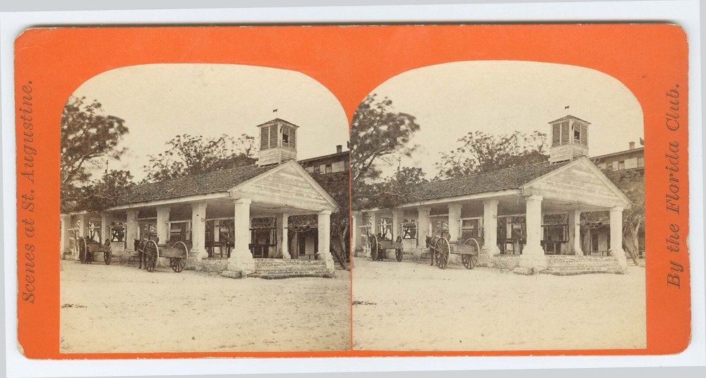 G1925~ FLORIDA – St Augustine Former Slave Market House c.1870s Stereoview