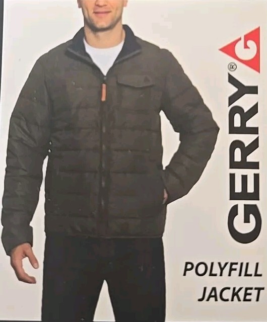 Gerry Men's Slate Polyfill Winter Jacket Large NWT Full Zip Coat