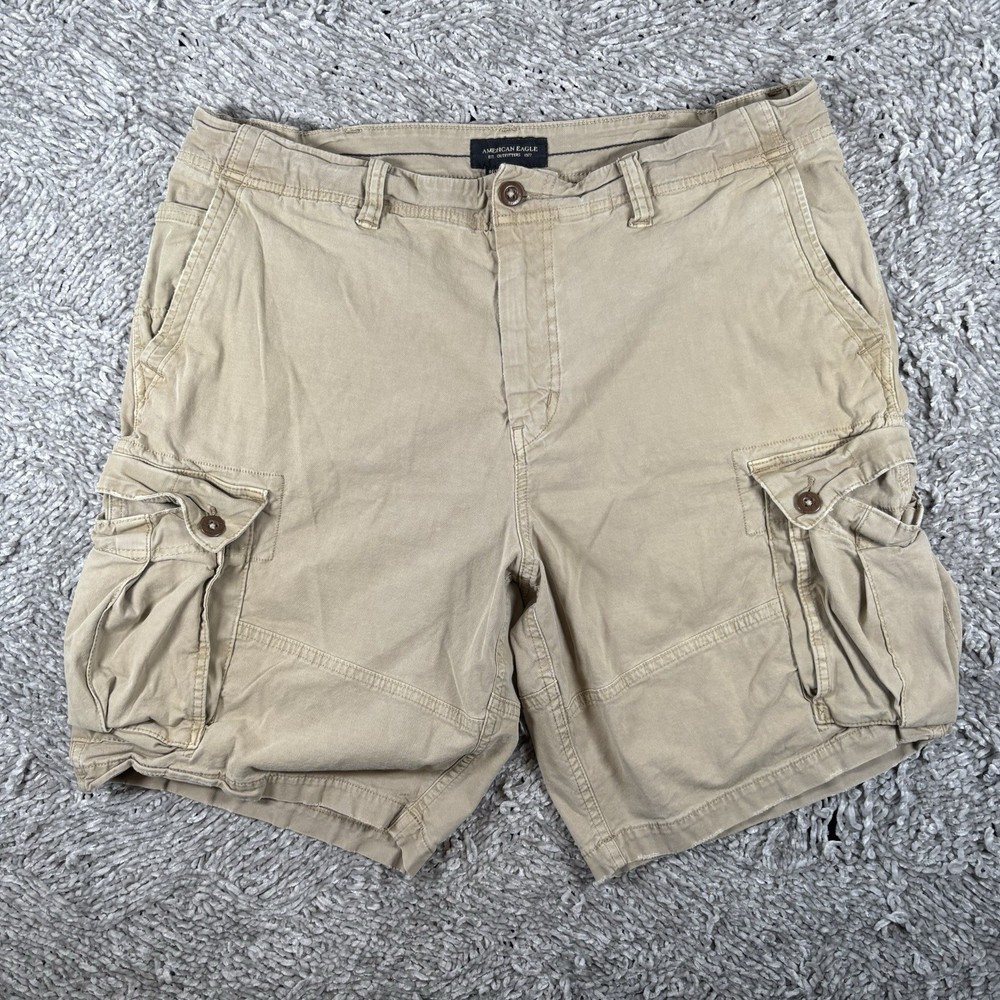 American Eagle Next Level Flex Cargo Shorts Men’s Size 40 Classic Fit Beige Work