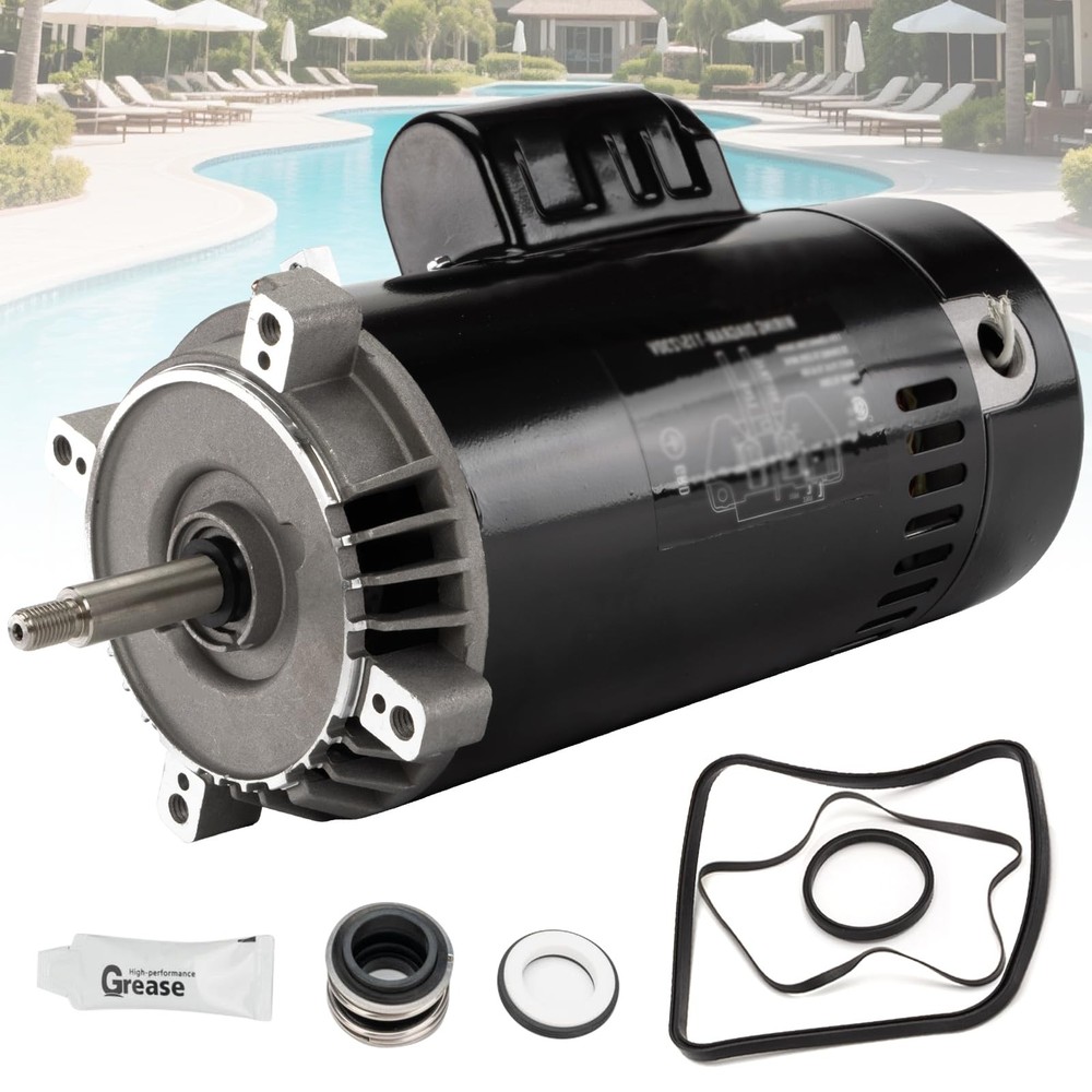 UST1152 Swimming Pool Pump Motor Kit 1.5HP, 115/230V Round Flange Pool Pump M...