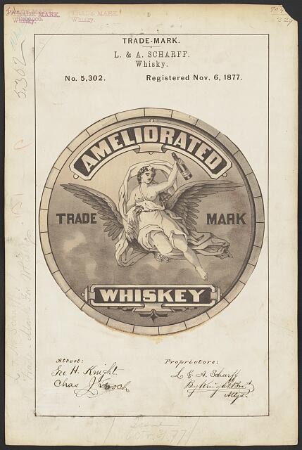Photo:L & A Scharff Ameliorated Whiskey Trademark 1877 Whisky Trade Mark