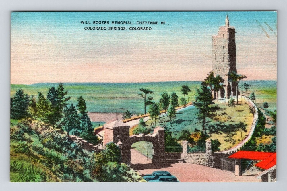 Colorado Springs CO-Colorado, Will Rogers Memorial, Vintage Postcard