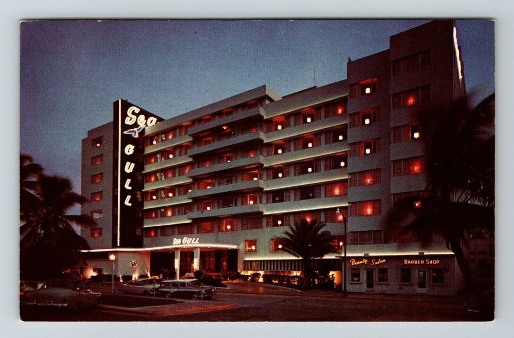 Miami Beach FL-Florida, The Sea Gull Hotel, Exterior, Vintage Postcard
