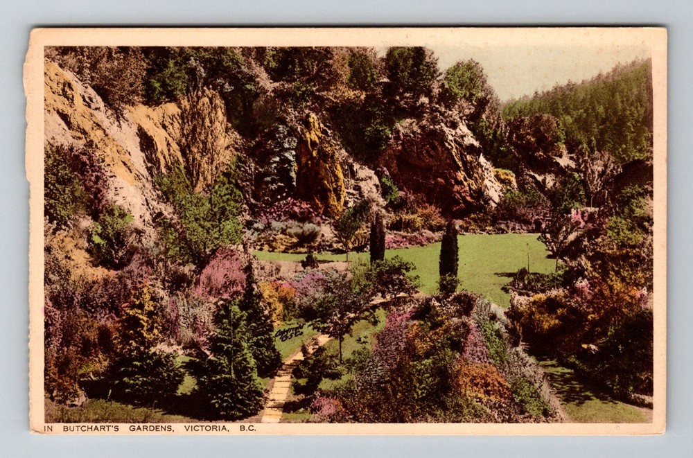 Canada- Victoria B.C. Butcharts Gardens Standard Postal Old PC Vintage Postcard