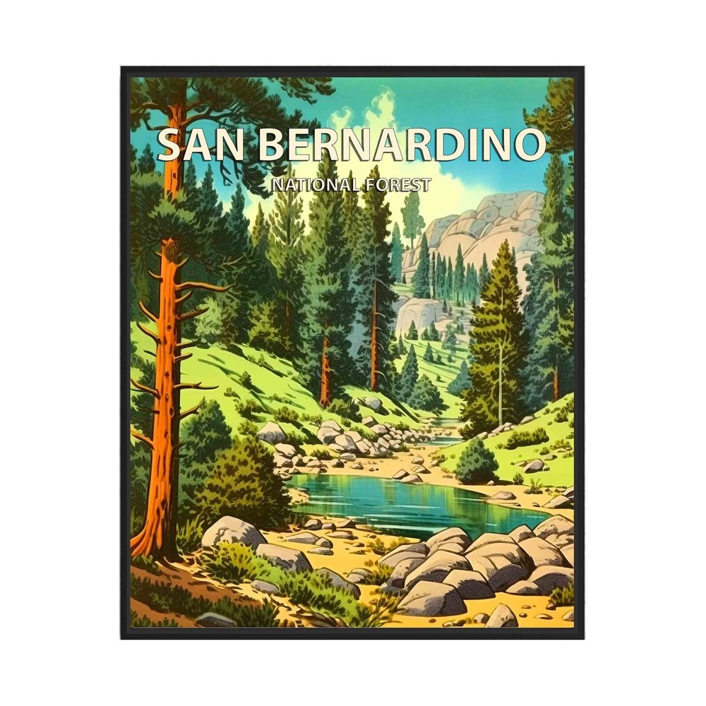 San Bernardino National Forest Poster Art Print Retro National Park Gifts