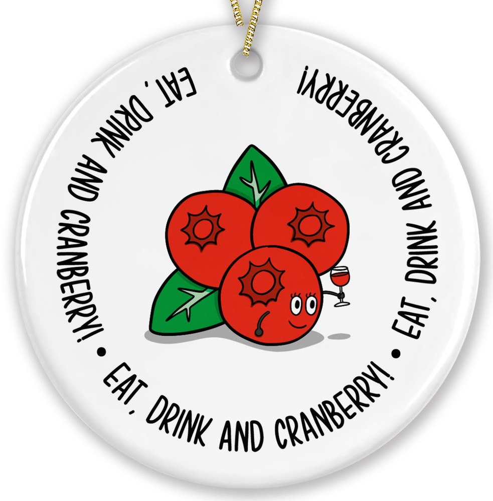 Funny Cranberry Pun Foodie Christmas Gift Bauble for Dinner Ornament